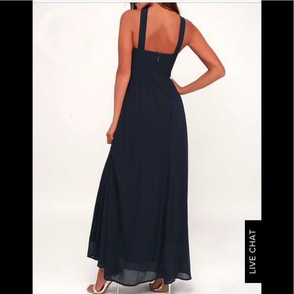 Lulu’s Air of Romance Navy Blue Maxi Dress - Picture 2 of 4